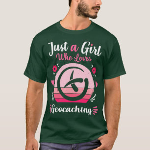 Camiseta Solo un Chica que ama el vintag retro rosado geoca