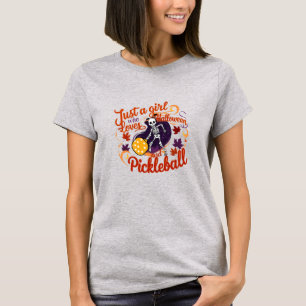 Camiseta Solo un Chica que ama Halloween y el Pickleball