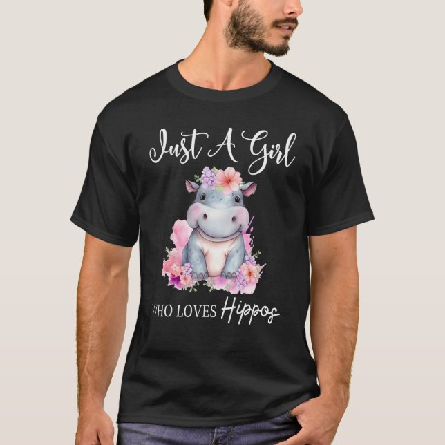 Camiseta Solo un Chica que ama Hippos 1 (Anverso)