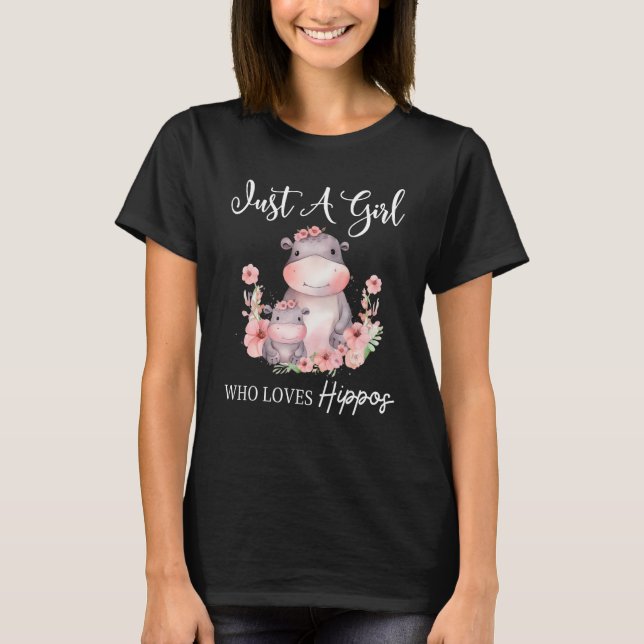 Camiseta Solo un Chica que ama Hippos 4 (Anverso)