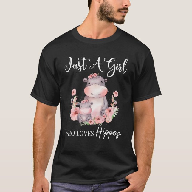 Camiseta Solo un Chica que ama Hippos 4 (Anverso)