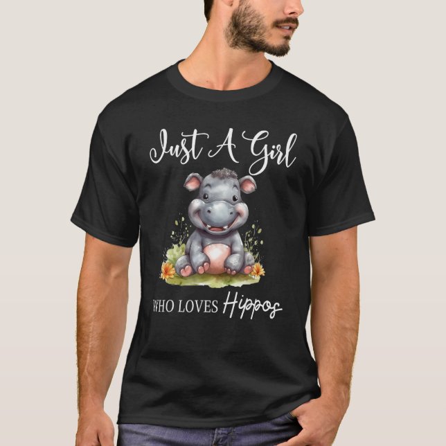 Camiseta Solo un Chica que ama Hippos 7 (Anverso)