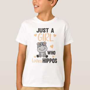 Camiseta Solo un Chica que ama Hippos Cute Hippo