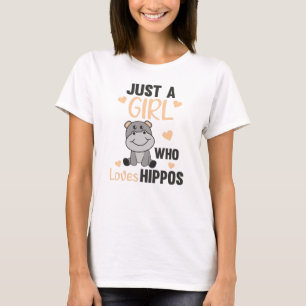 Camiseta Solo un Chica que ama Hippos Cute Hippo
