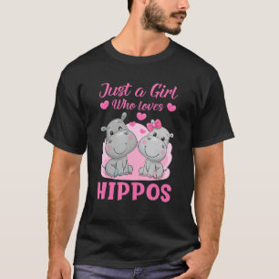Camiseta Solo Un Chica Que Ama Hippos Hippo Para Chicas Niñ