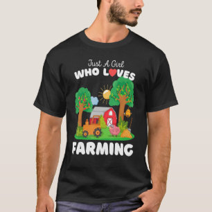 Camiseta Solo un Chica que ama la agricultura de crianza de