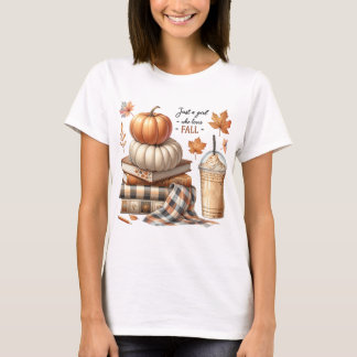 CAMISETA SÓLO UN CHICA QUE AMA LA CAÍDA CON LIBROS Y PUMPKI