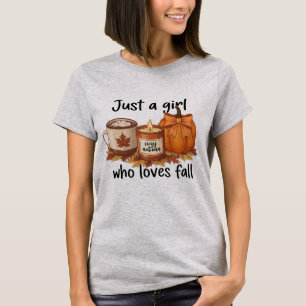 Camiseta Solo un Chica que ama la calabaza otoñal