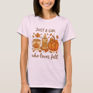 Camiseta Solo un Chica que ama la calabaza otoñal cómoda