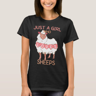 Camiseta Sólo un Chica que ama la camisón de ovejas, la ove