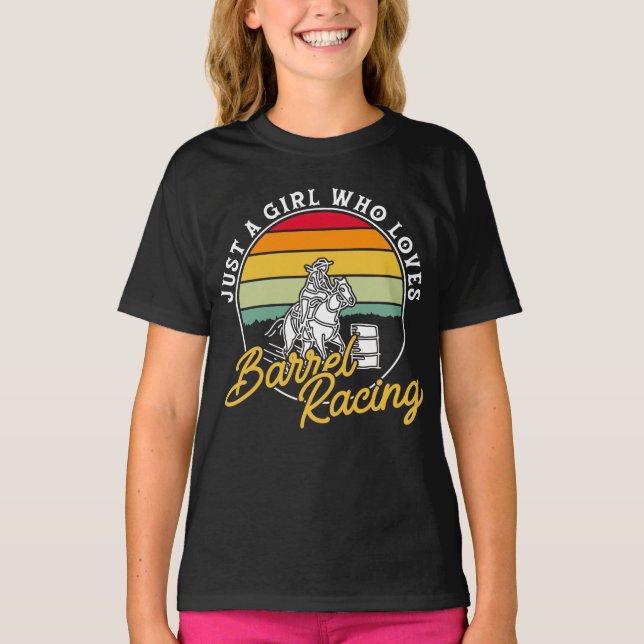 Camiseta Sólo Un Chica que ama la Carreras de barril Caball (Anverso)