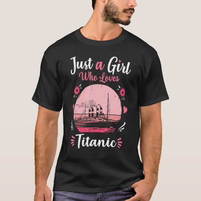 Camiseta Sólo un Chica que ama la cosecha de retro rosa tit (Anverso)
