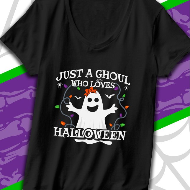 Camiseta Sólo un Chica que ama la divertida Halloween de Ha (Subido por el creador)