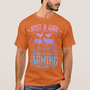 Camiseta SÓLO UN CHICA QUE AMA LA GRANJERÍA DE Cow Cerdo Ch