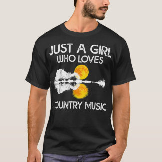 Camiseta Solo un Chica que ama la guitarra de camisas L