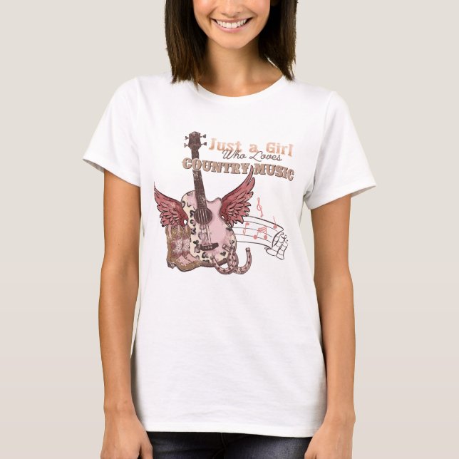 Camiseta Solo un Chica que ama la música country (Anverso)