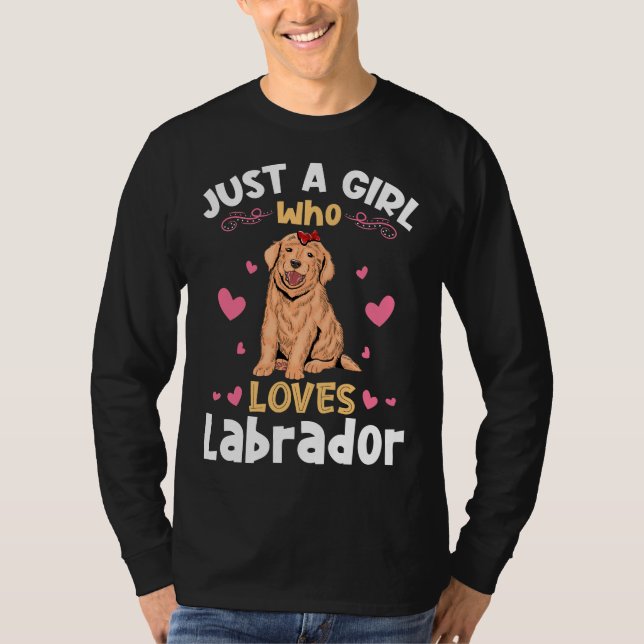 Camiseta Sólo Un Chica Que Ama Labrador Relajado Fit (Anverso)