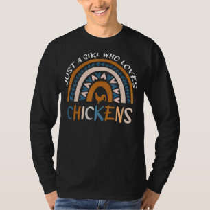Camiseta Solo un Chica que ama las aves de corral arcoiris