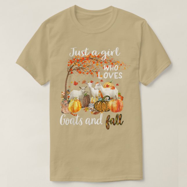 Camiseta Sólo Un Chica Que Ama Las Cabras Y Cae La Calabaza (Diseño del anverso)
