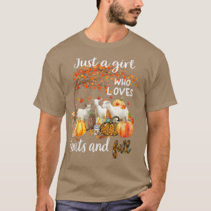 Camiseta Sólo Un Chica Que Ama Las Cabras Y Cae La Calabaza