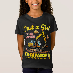Camiseta Sólo Un Chica Que Ama Las Excavadoras Retro Excava