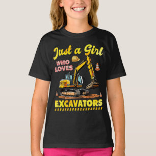 Camiseta Sólo Un Chica Que Ama Las Excavadoras Retro Excava