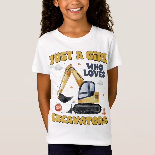 Camiseta Sólo Un Chica Que Ama Las Excavadoras Retro Excava (Anverso)
