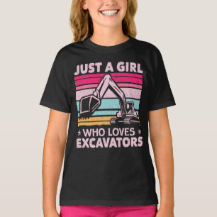 Camiseta Sólo Un Chica Que Ama Las Excavadoras Retro Excava