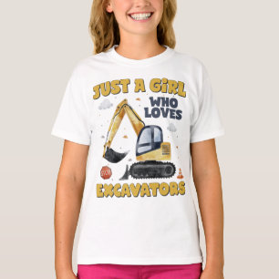 Camiseta Sólo Un Chica Que Ama Las Excavadoras Retro Excava