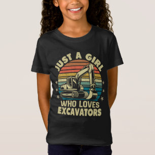 Camiseta Sólo Un Chica Que Ama Las Excavadoras Retro Excava