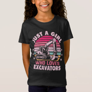 Camiseta Sólo Un Chica Que Ama Las Excavadoras Retro Excava