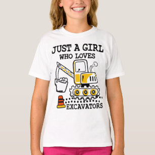 Camiseta Sólo Un Chica Que Ama Las Excavadoras Retro Excava