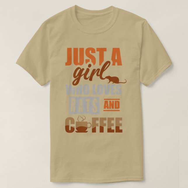 Camiseta Sólo un chica que ama las ratas y el café Premium (Diseño del anverso)