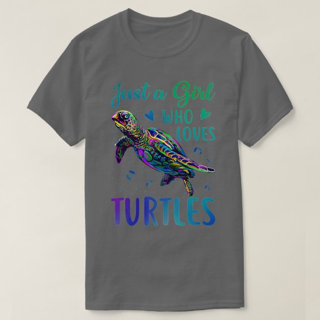 Camiseta Sólo un Chica que ama las tortugas acuáticas Océan (Diseño del anverso)