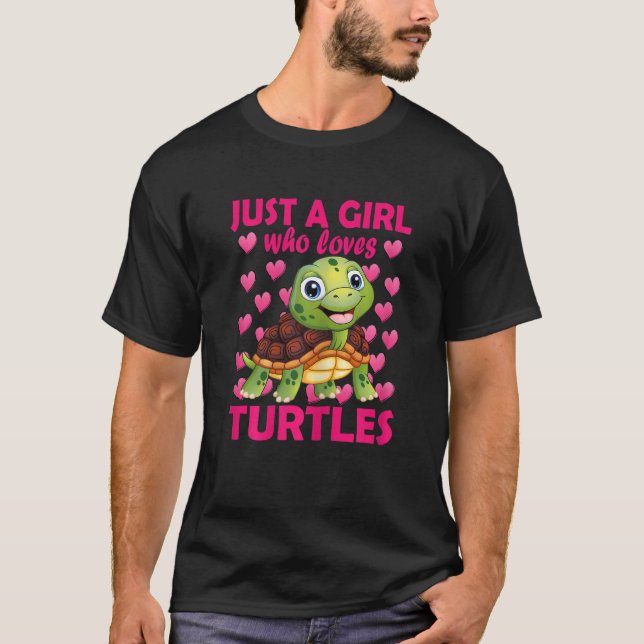 Camiseta Sólo un Chica que ama las tortugas Agua Tortoise M (Anverso)