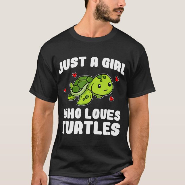 Camiseta Sólo Un Chica Que Ama Las Tortugas Cute Turtle Sea (Anverso)
