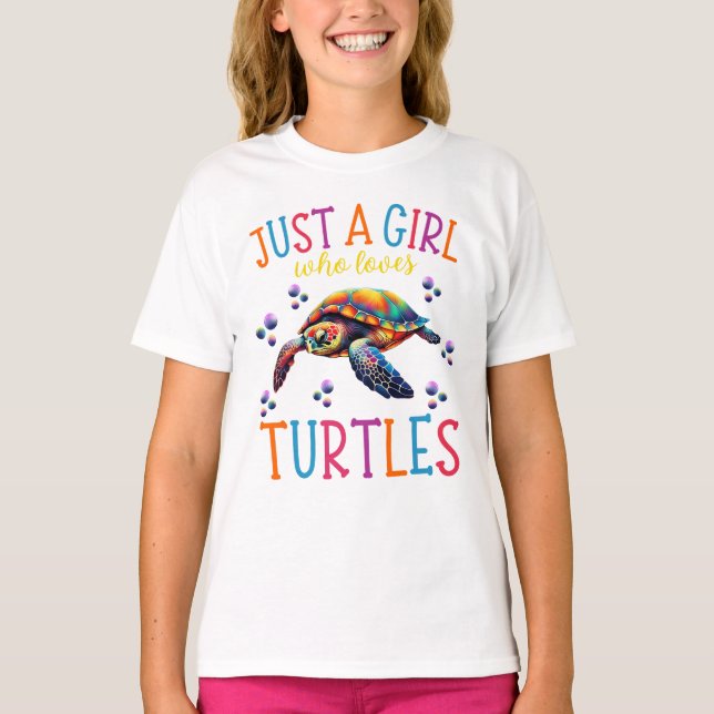 Camiseta Sólo Un Chica Que Ama Las Tortugas, Una Tortuga Cu (Anverso)