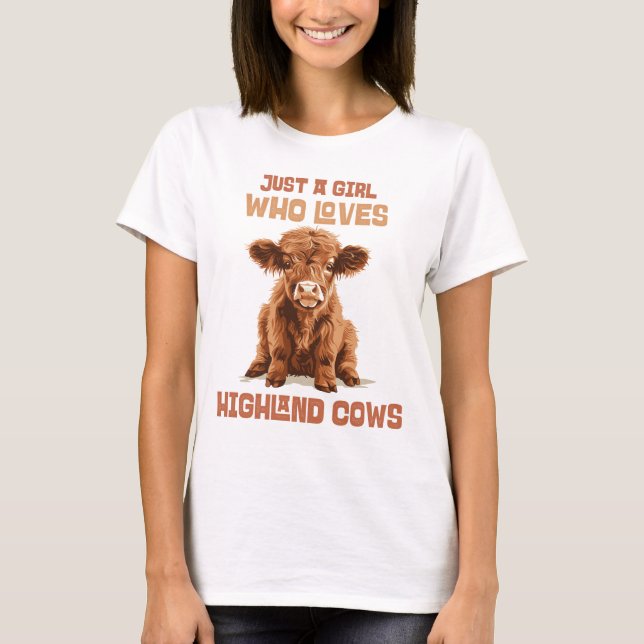 Camiseta Solo un chica que ama las vacas de Highland (Anverso)