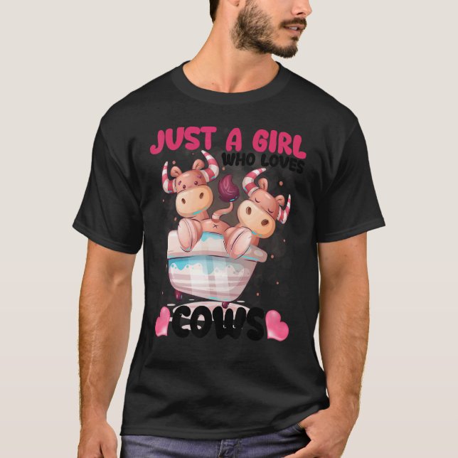 Camiseta Solo Un Chica Que Ama Las Vacas Para La Granja De  (Anverso)