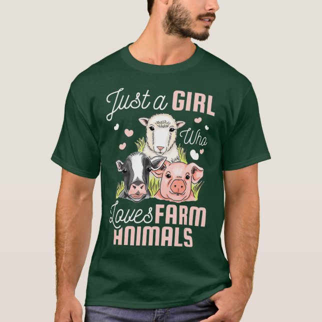Camiseta Solo un chica que ama los animales de granja (Anverso)
