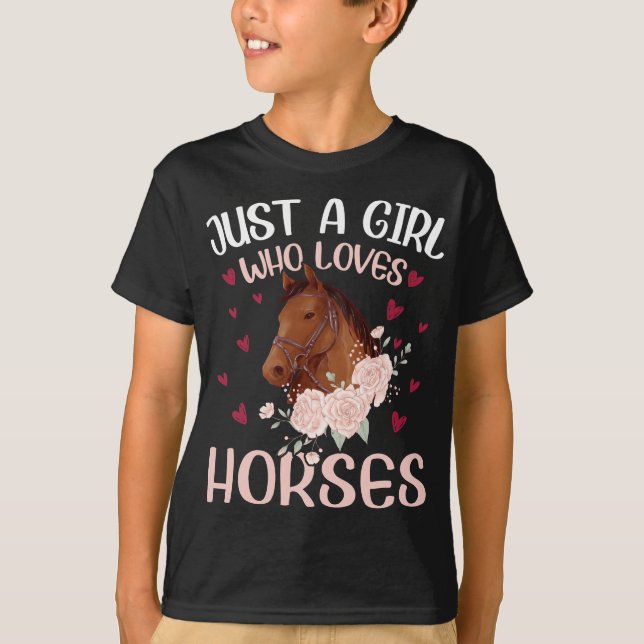 Camiseta Sólo un Chica que ama los caballos (Anverso)