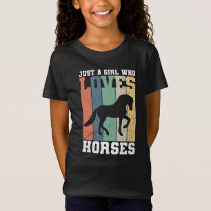 Camiseta Sólo un chica que ama los caballos   Caballo retro