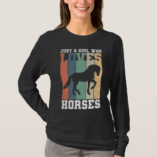 Camiseta Sólo un chica que ama los caballos   Caballo retro