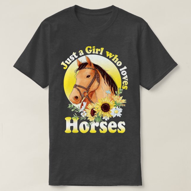 Camiseta Sólo un Chica que ama los caballos - Chicas en bic (Diseño del anverso)