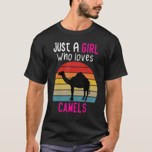 Camiseta Sólo Un Chica Que Ama Los Camellos Cute Chica Vint