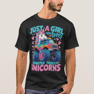 Camiseta Solo Un Chica Que Ama Los Camiones De Monstruo Y L