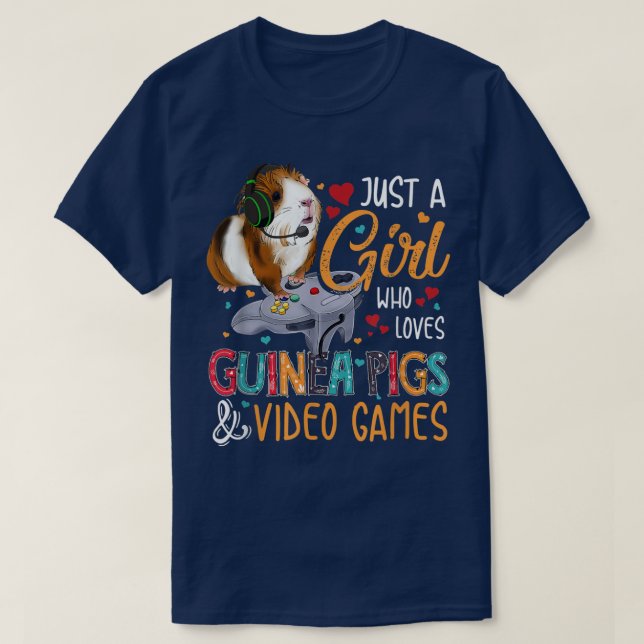 Camiseta Solo un Chica que ama los cerdos de Guinea y los v (Diseño del anverso)