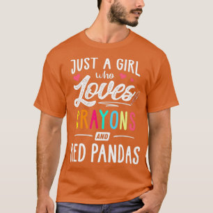Camiseta Solo Un Chica Que Ama Los Crayones Y Los Pandas Ro
