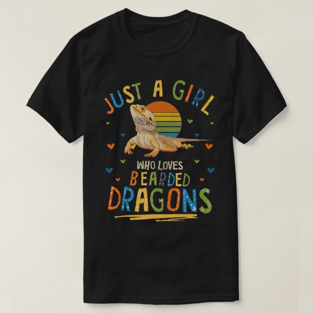 Camiseta Sólo un Chica que ama los dragones con barba (Diseño del anverso)
