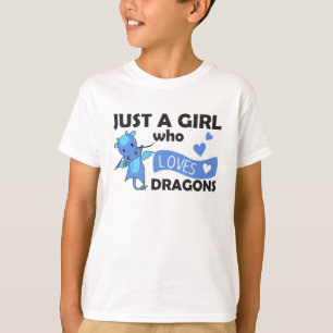 Camiseta Solo un Chica que ama los dragones, el corazón de 